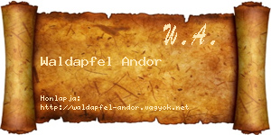 Waldapfel Andor névjegykártya